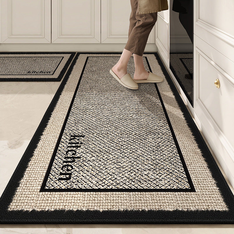 2025新款免打理长条形地毯厨房专用地垫厨房脚垫防滑防油可擦免洗,居家布艺,厨房地垫,淘宝优惠券,粉丝福利购,淘宝优惠卷