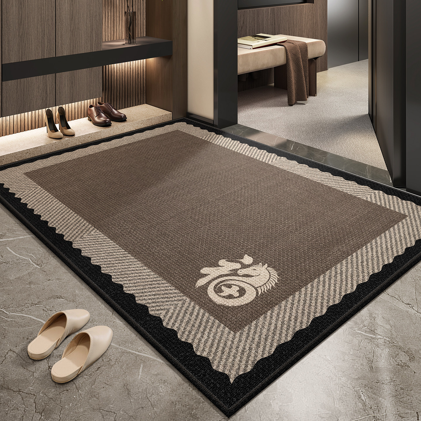 别墅入户门地垫进门门口地毯耐脏2026新款高级感防滑室外加厚脚垫