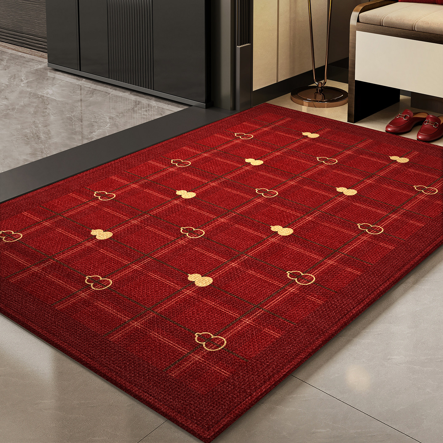 马年红色入户门地垫2026新款高级防滑脚垫玄关大门口地毯进门地垫,居家布艺,入户地垫,淘宝优惠券,粉丝福利购,淘宝优惠卷