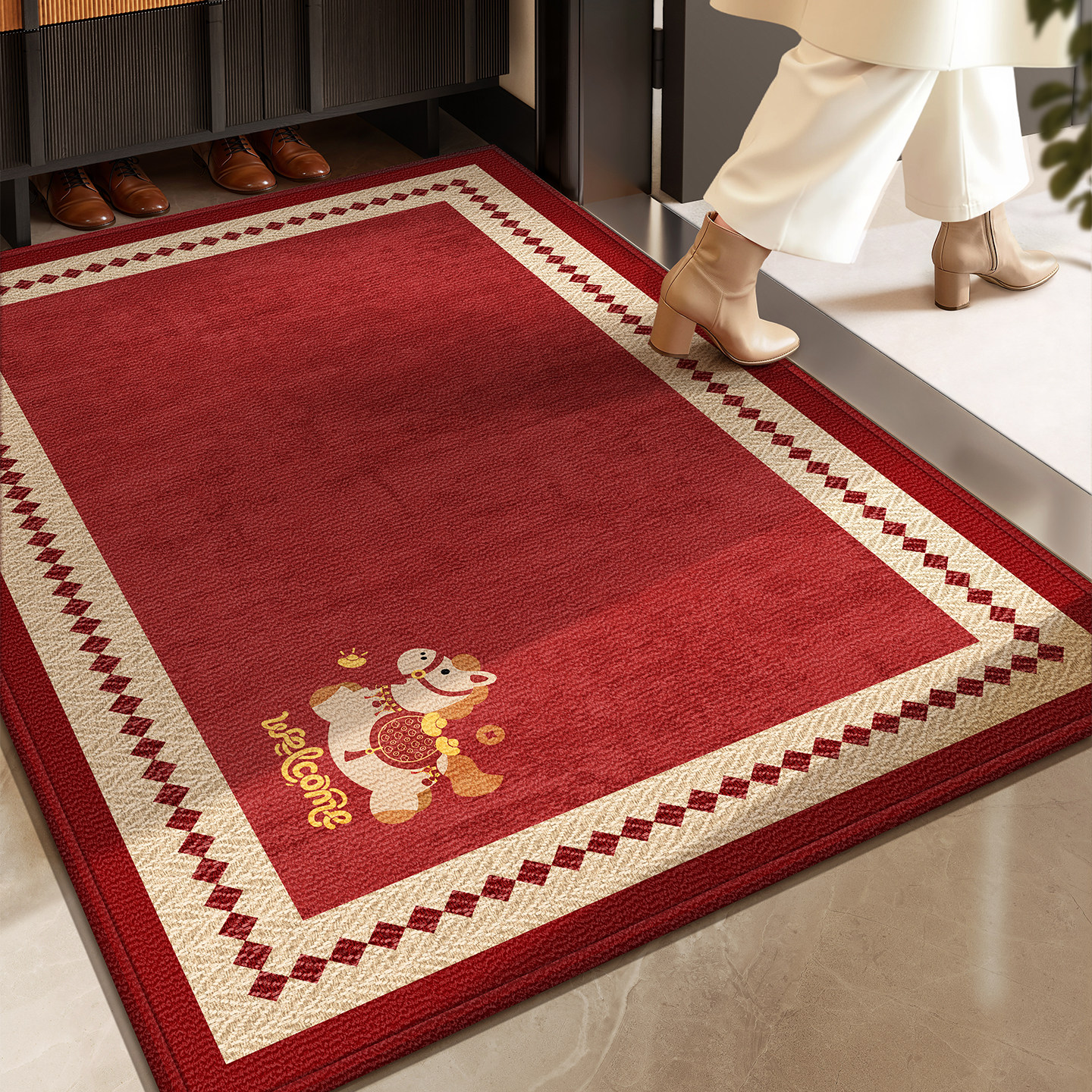 门口地垫2026新款马年红色入户门地垫高级脚垫玄关进门防滑地毯,居家布艺,入户地垫,淘宝优惠券,粉丝福利购,淘宝优惠卷