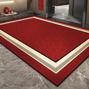 入户门地垫新中式 防滑地毯 高级乔迁门口垫子红色进门脚垫家用新款