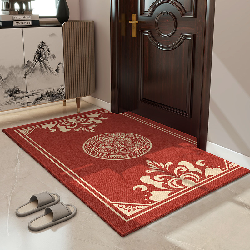 高端入户门地垫新中式福字喜庆门垫大红色进门门口脚垫防滑可裁剪,居家布艺,入户地垫,淘宝优惠券,粉丝福利购,淘宝优惠卷
