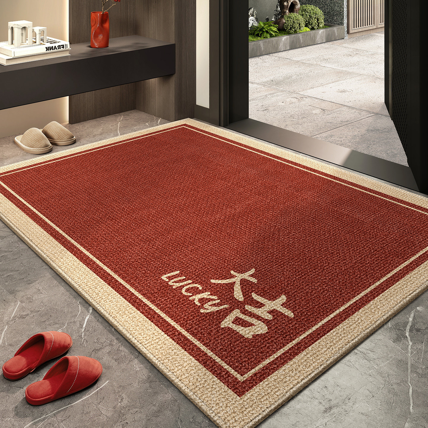 红色高端入户门地垫进门脚垫门口地毯门垫新房乔迁精品新款防滑垫,居家布艺,入户地垫,淘宝优惠券,粉丝福利购,淘宝优惠卷