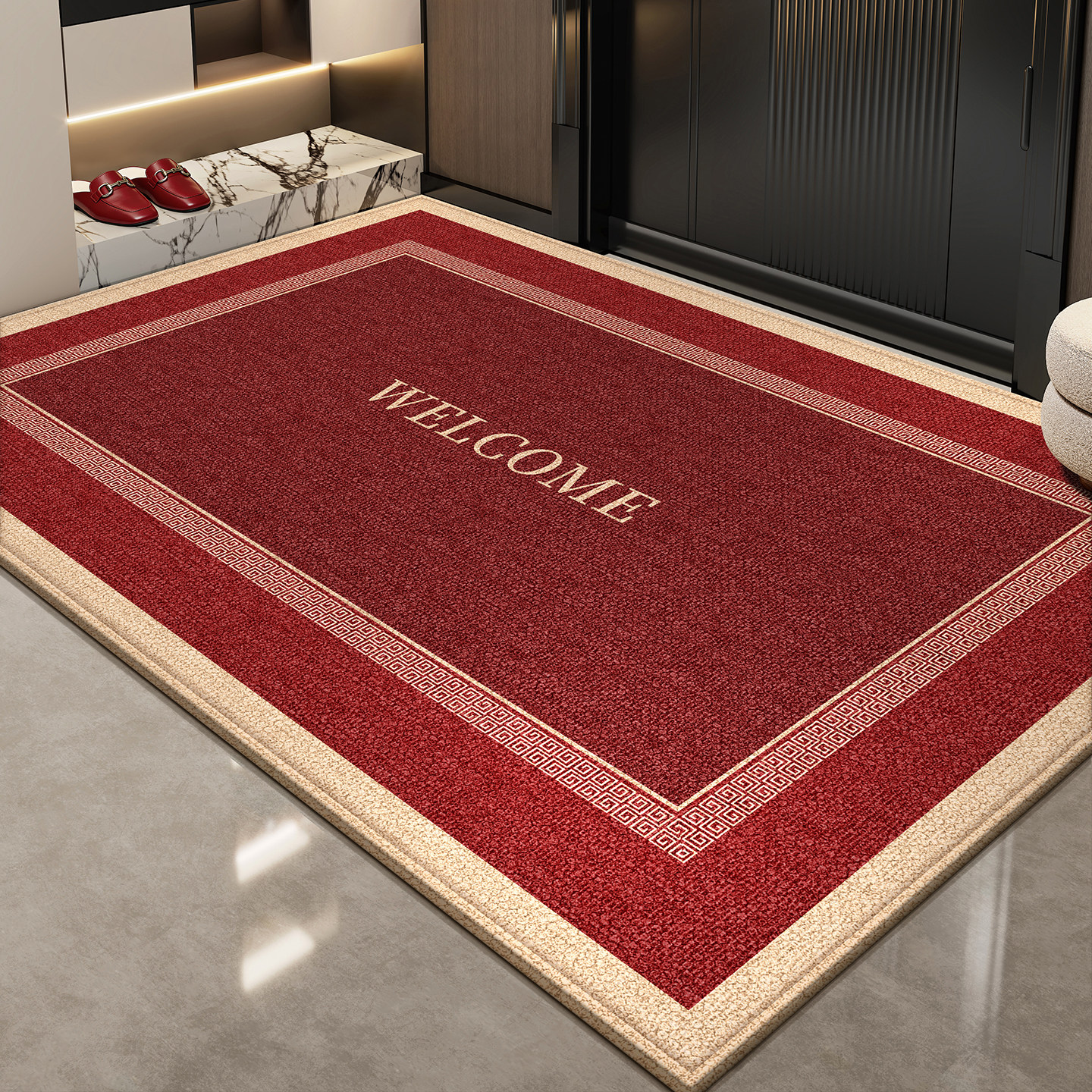 入户门地垫新中式红色喜庆门口脚垫家用新年进门门垫防滑耐磨地毯,居家布艺,入户地垫,淘宝优惠券,粉丝福利购,淘宝优惠卷