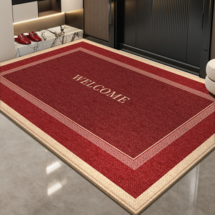 入户门地垫新中式红色喜庆门口脚垫家用新年进门门垫防滑耐磨地毯