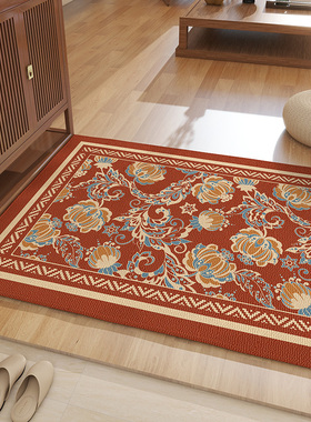 新年红色喜庆入户门地垫防滑进门入户脚垫玄关门口门垫新中式地毯