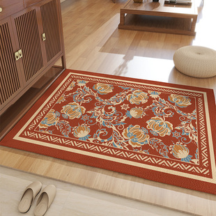 新年红色喜庆入户门地垫防滑进门入户脚垫玄关门口门垫新中式 地毯