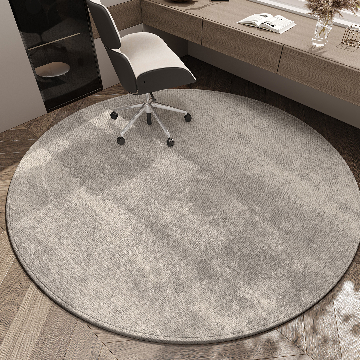 圆形地毯客厅2025新款奶油风衣帽间椅子地垫加厚高级感卧室毛绒毯