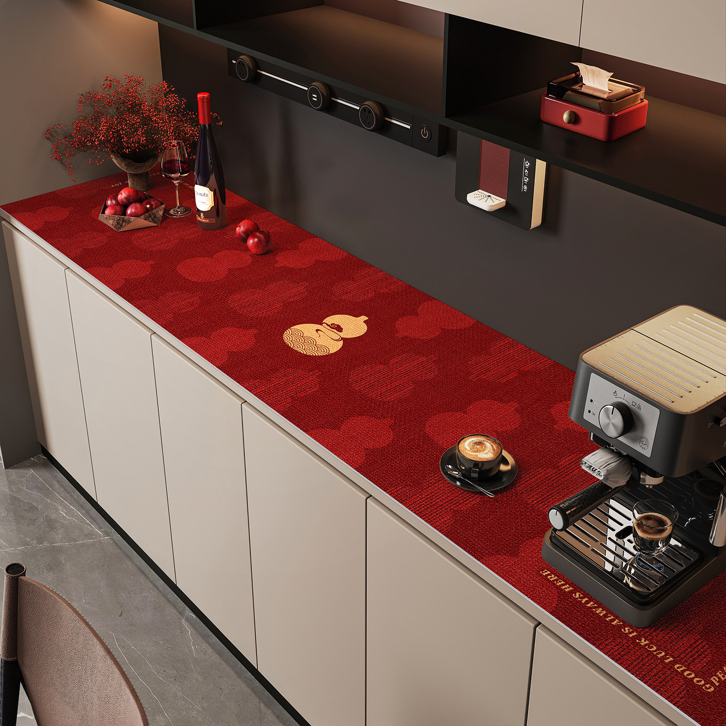 新款喜庆红色桌面保护垫防水防油餐桌垫PVC桌面垫免洗电视柜桌垫,居家布艺,桌布,淘宝优惠券,粉丝福利购,淘宝优惠卷