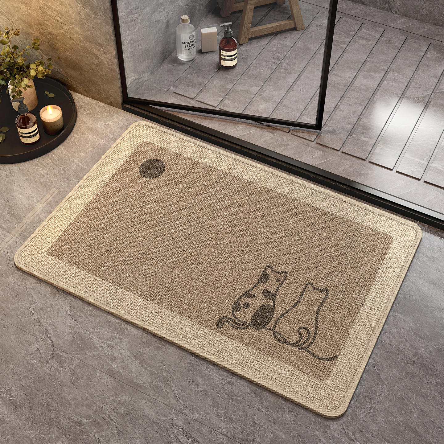 浴室地垫家用防滑脚垫硅藻泥洗手间卫生间吸水垫厕所门口进门垫子