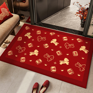 马年红色入户门地垫2025新款 喜庆防滑除尘耐磨脚垫玄关大门口地毯
