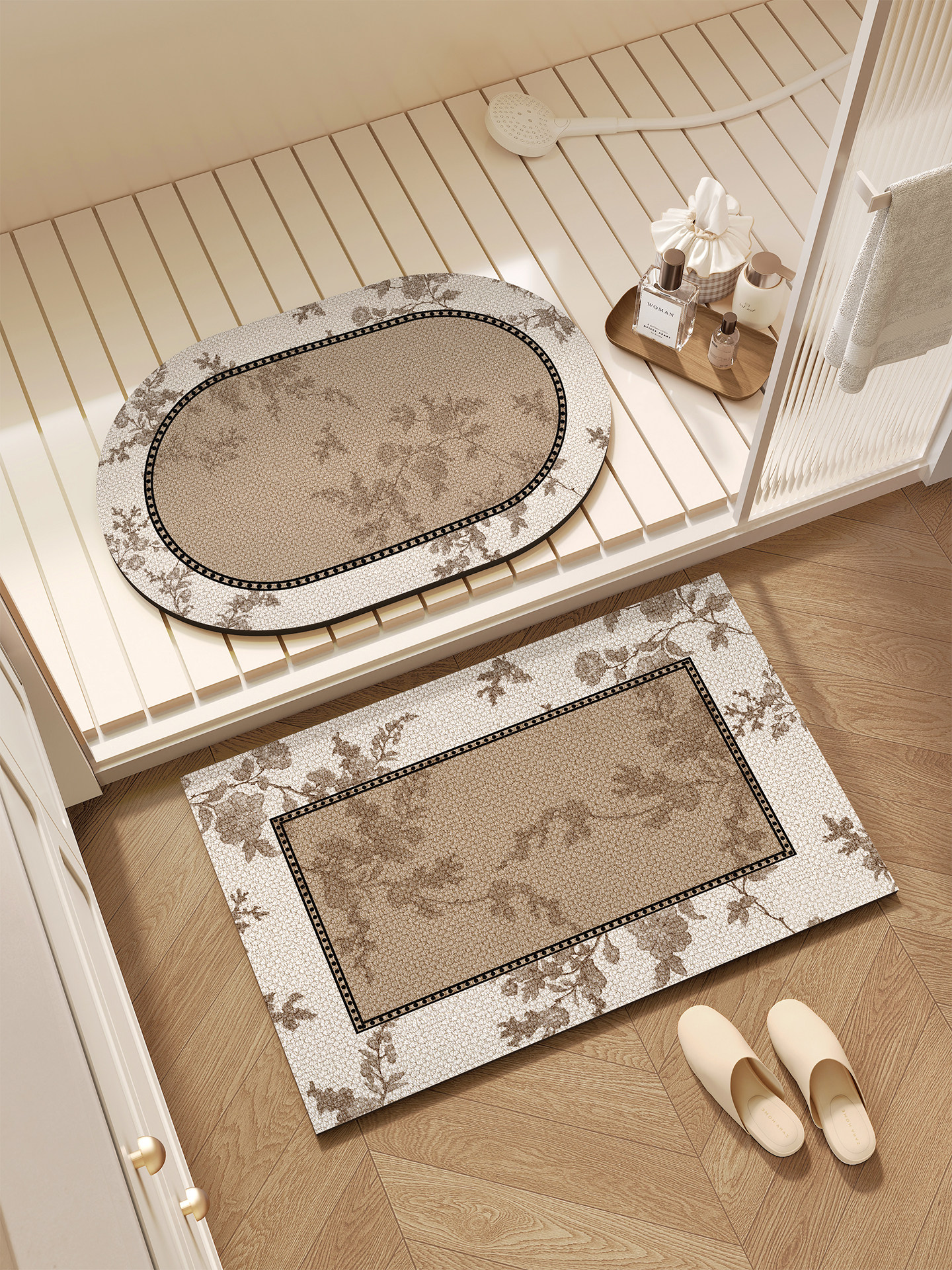 卫生间地垫软硅藻泥厕所浴室吸水垫子洗手间进门门口家用防滑脚垫