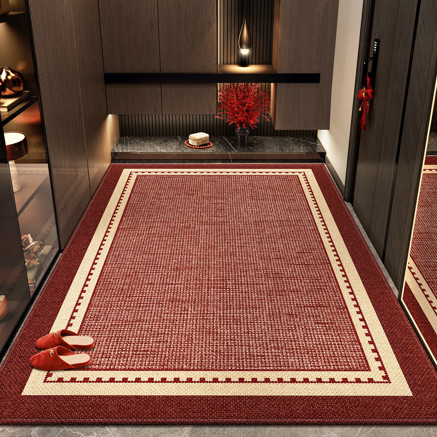 入户门地垫新款进门垫家用乔迁门口防滑垫子入户喜庆地毯红色脚垫,居家布艺,入户地垫,淘宝优惠券,粉丝福利购,淘宝优惠卷