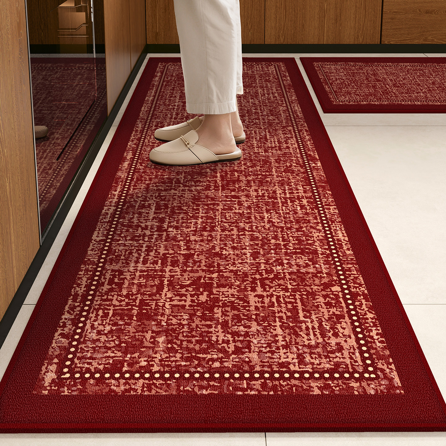 乔迁厨房地垫新款红色喜庆地毯防油防滑免洗防水脚垫厨房专用垫子,居家布艺,厨房地垫,淘宝优惠券,粉丝福利购,淘宝优惠卷