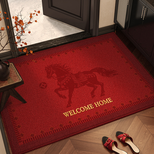 新款 马年红色入户门地垫喜庆防滑除尘耐磨入户脚垫玄关大门口地毯