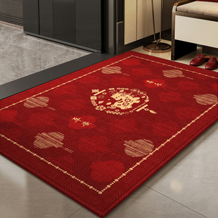 新年入户门地垫家用2026新款入户进门地毯红色喜庆入门垫门口脚垫