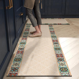 厨房专用硅藻泥地垫复古美式 可擦免洗脚垫吸水吸油防滑免清洗地毯