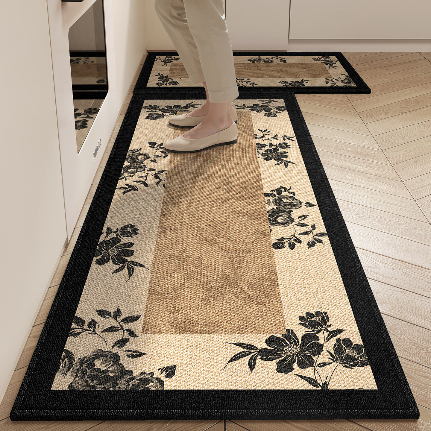 厨房地垫轻奢风防滑垫防水防油抗污易擦洗长条厨房专用地毯可定制,居家布艺,厨房地垫,淘宝优惠券,粉丝福利购,淘宝优惠卷