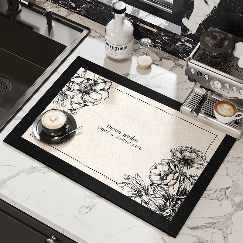 厨房碗盘吧台沥水垫水杯干燥垫餐桌台面免洗隔热垫咖啡机吸水垫子