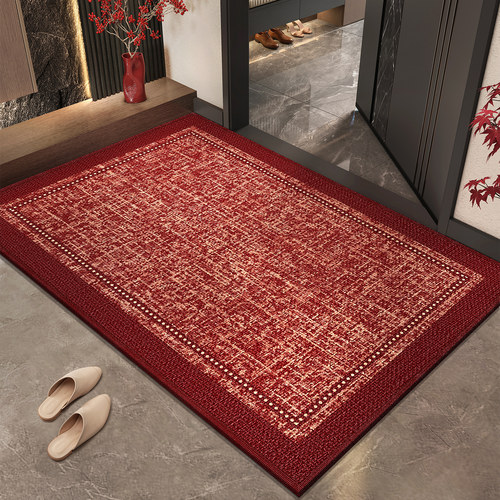 新款入户门地垫红色编织地毯门垫家用门口进门防滑入户脚垫高级感