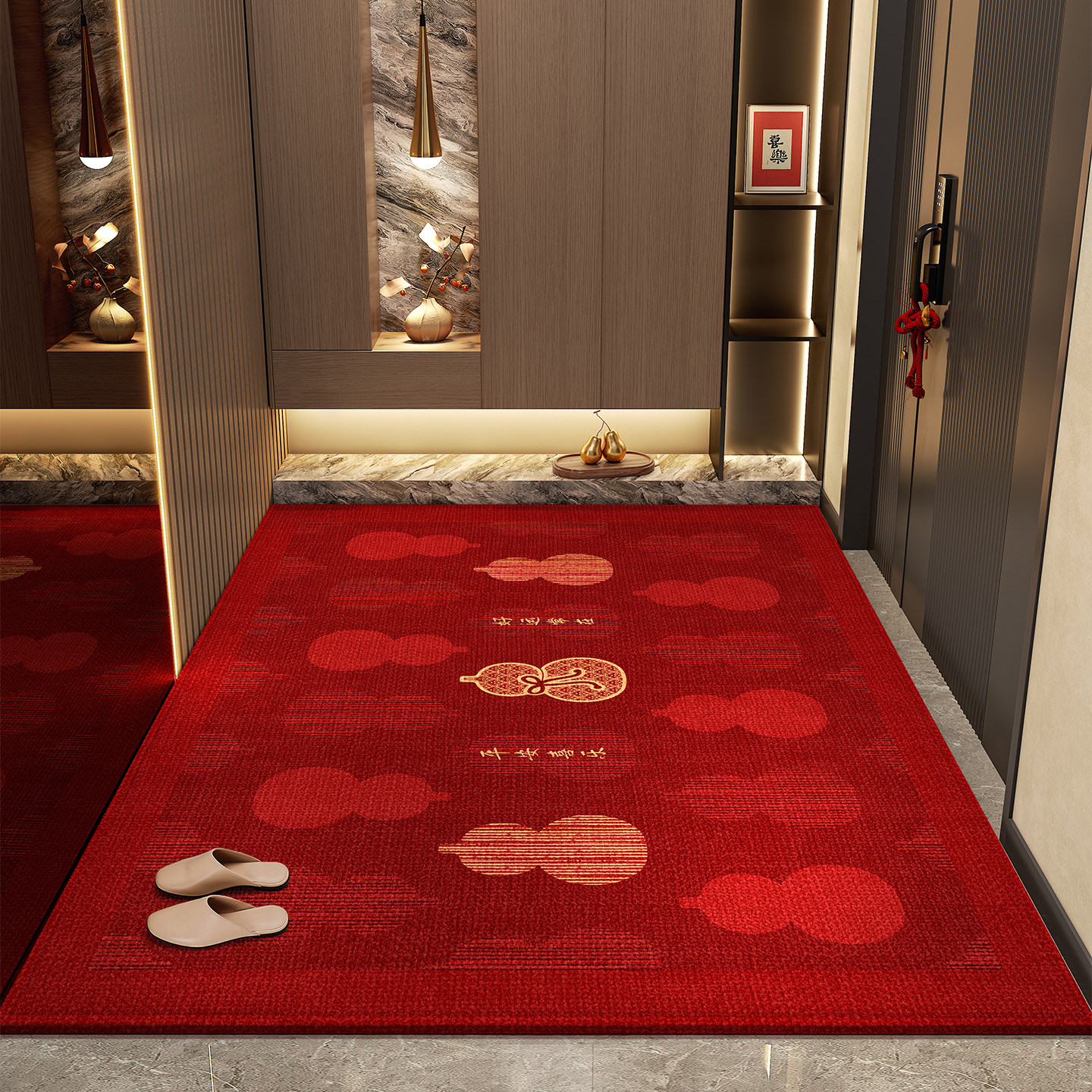 入户门地垫葫芦喜庆进门门口脚垫防滑门垫乔迁客厅红色地毯脚踏垫,居家布艺,入户地垫,淘宝优惠券,粉丝福利购,淘宝优惠卷