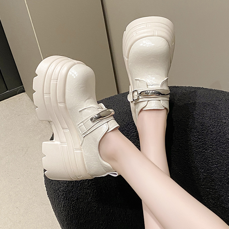 厚底玛丽珍小皮鞋女小个子乐福鞋