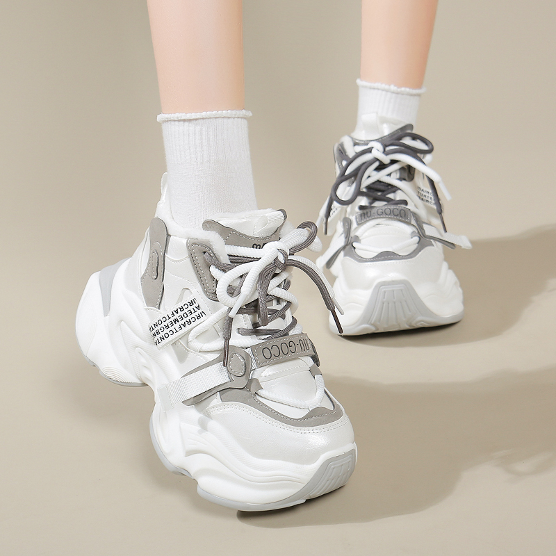 加绒厚底老爹鞋女保暖运动棉鞋