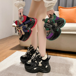 炸街厚底老爹鞋女ins潮2024年秋季新款超火内增高11cm休闲运动鞋