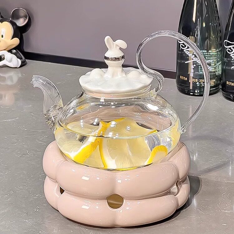 煮水果茶壶2025新款花茶壶耐高温玻璃电煮套装蜡烛加热养生泡茶壶
