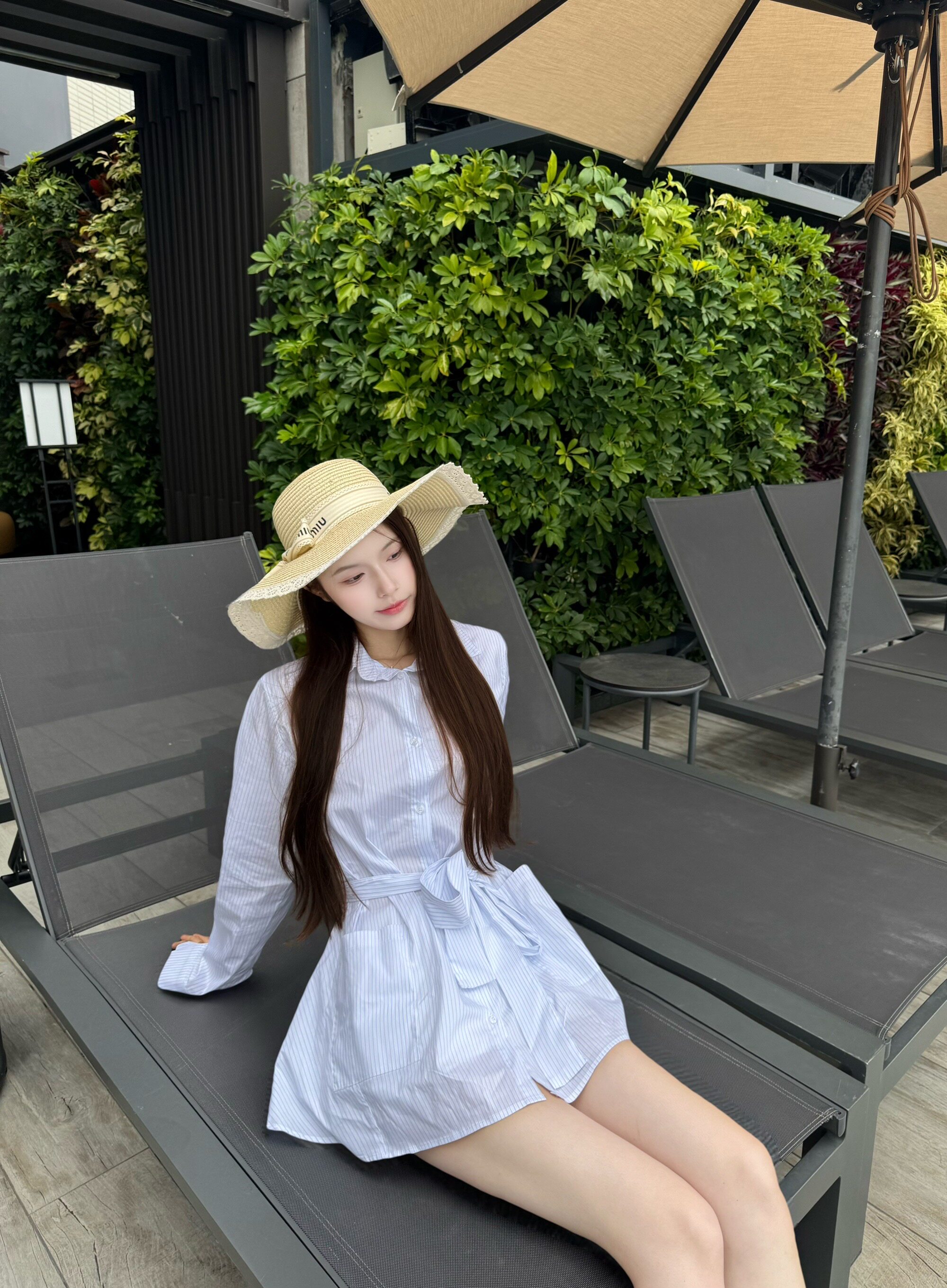 2026新款小个子条纹裙子高级感气质大方收腰衬衫连衣裙