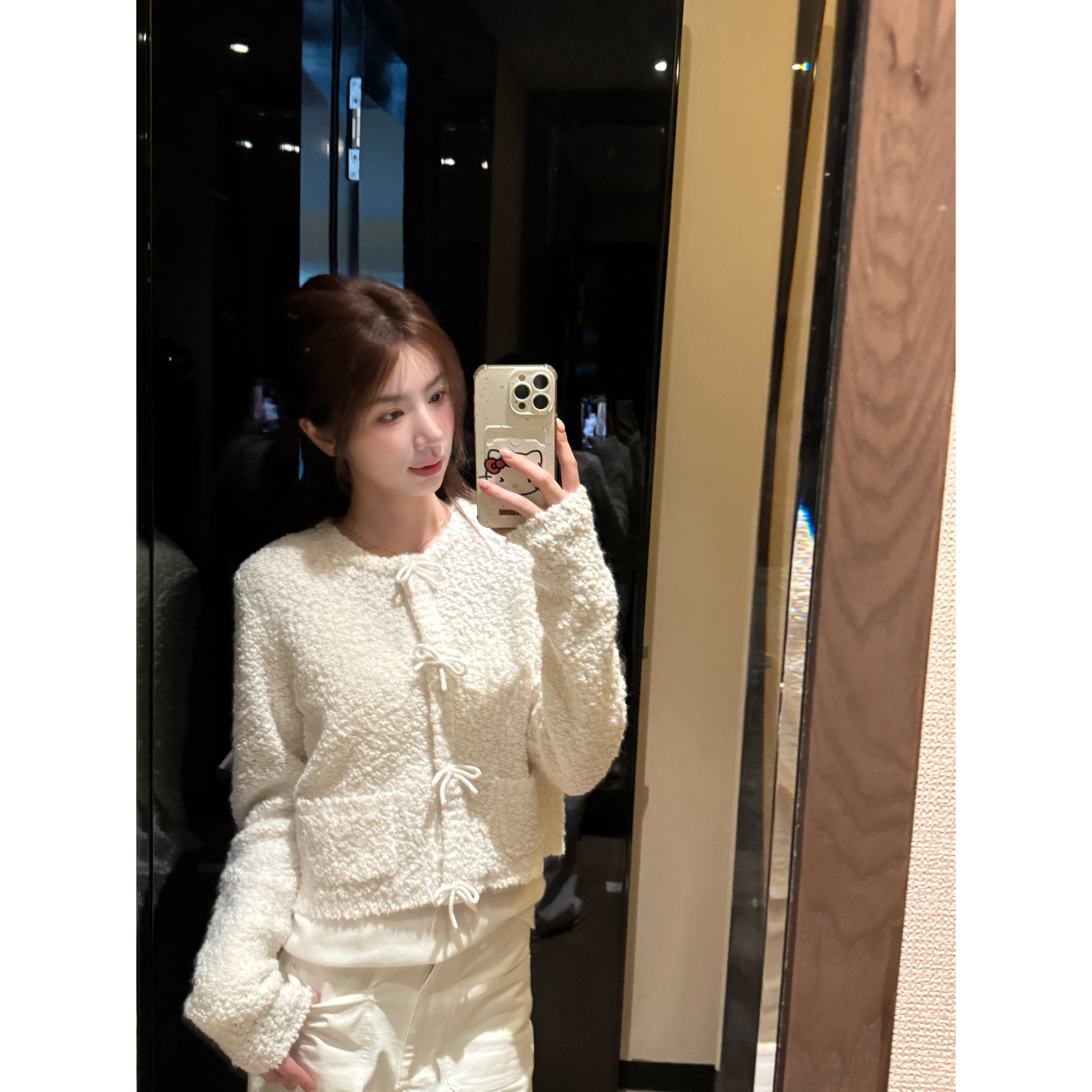 【Cikky定制】长袖秋季蝴蝶结名媛常规气质毛针织衫小香风针织女