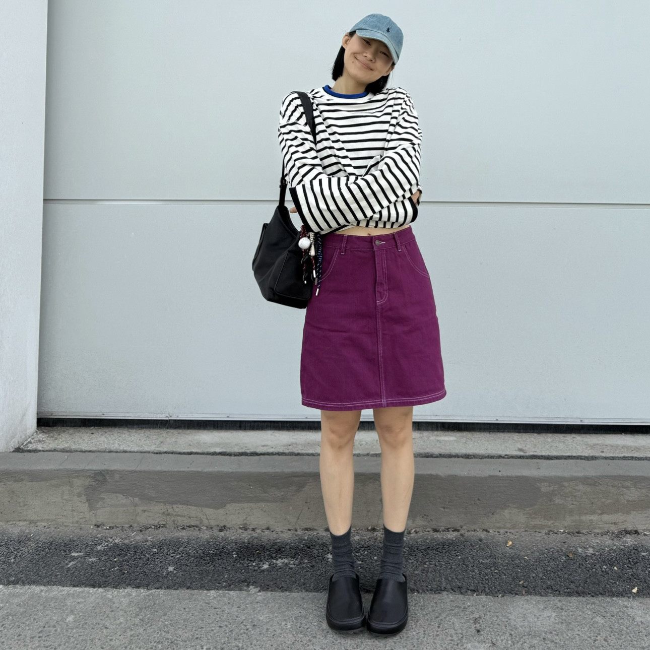 火龙果牛仔半裙 出游出片利器 A字短裙 短头花同款