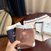 中腰卡通熊日系少女A类婴儿棉大码 内裤 女胖MM200斤加长档纯棉抗菌