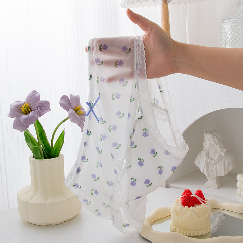 祼感大码印花内裤女中腰性感纯欲网纱胖MM200斤抗菌夏日系少女,女士内衣/男士内衣/家居服,女三角裤,淘宝优惠券,粉丝福利购,淘宝优惠卷