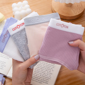 纯棉少女简约条纹可爱运动风中腰内裤 女大码 胖MM200斤潮流撞色边