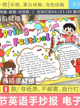 springfestival春节英语手抄报模板电子版中国传统节日2026马年