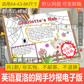 英语夏洛 阅读观影小报故事手抄报线稿A3A48K 网手抄报模板电子版