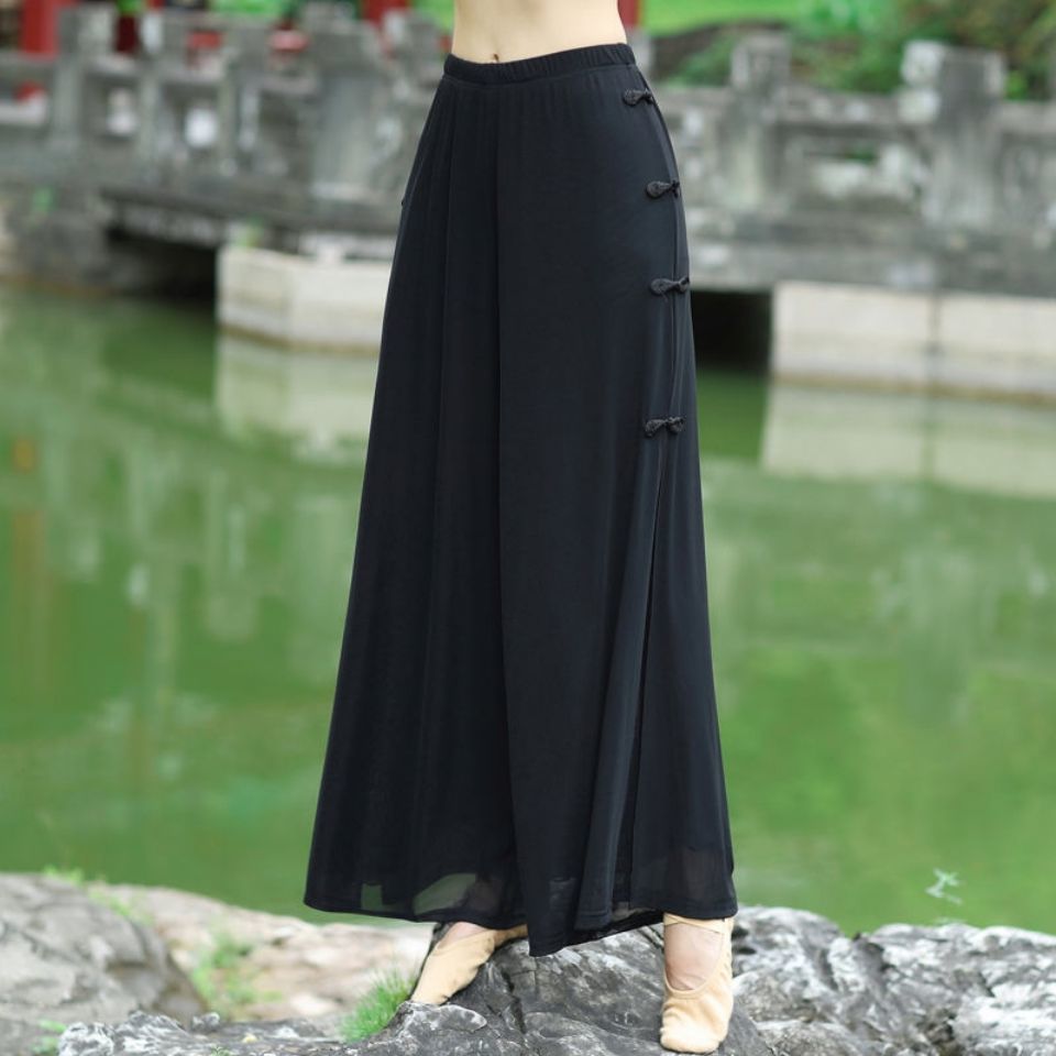 古典舞裤子古典练功服女飘逸服身中国纱衣现代民族舞雪纺双层舞蹈