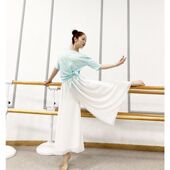 白色大摆阔腿裤 女高腰胖mm宽松雪纺甩裤 女大码 春夏季 舞蹈服长裤 裙