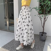 碎花裙子半身裙2025新款 有内衬 气质百搭大摆长裙高腰a字裙女