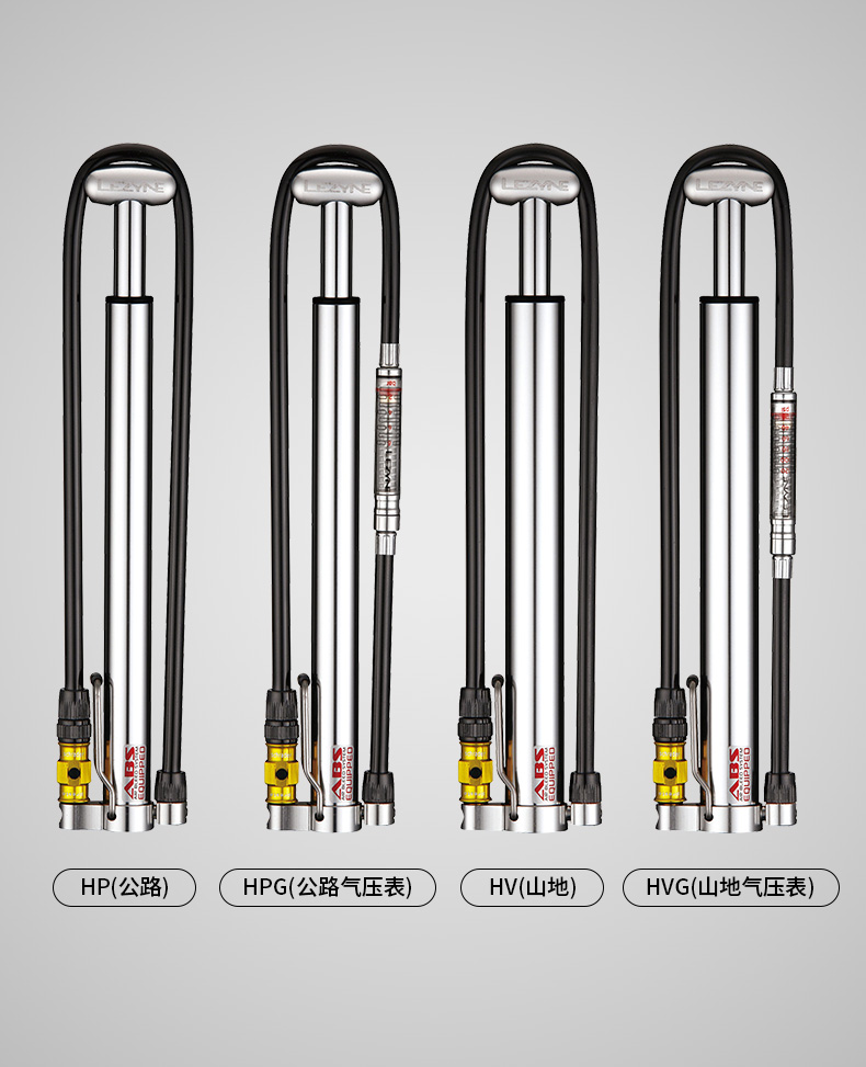 LEZYNE雷音lite drive高压自行车迷你便携打气筒气压表气嘴转换头