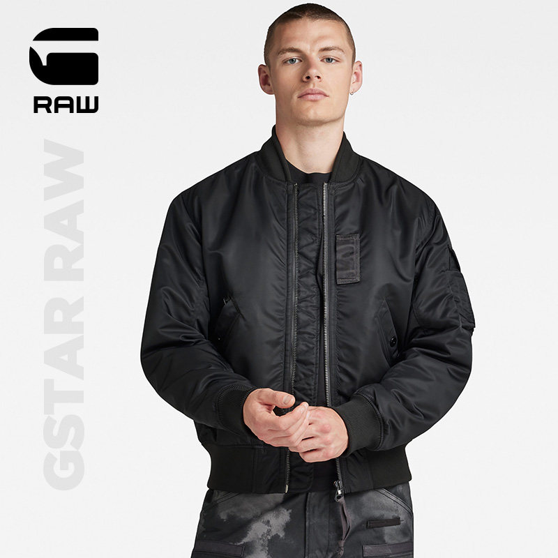 G-STAR RAW2023秋冬G-A1易打理罗纹立领飞行员男长袖厚夹克D23624
