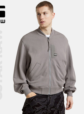 G-STAR RAW男士外套GA-1宽松偏大logo刺绣毛圈夹克个性上衣D25107