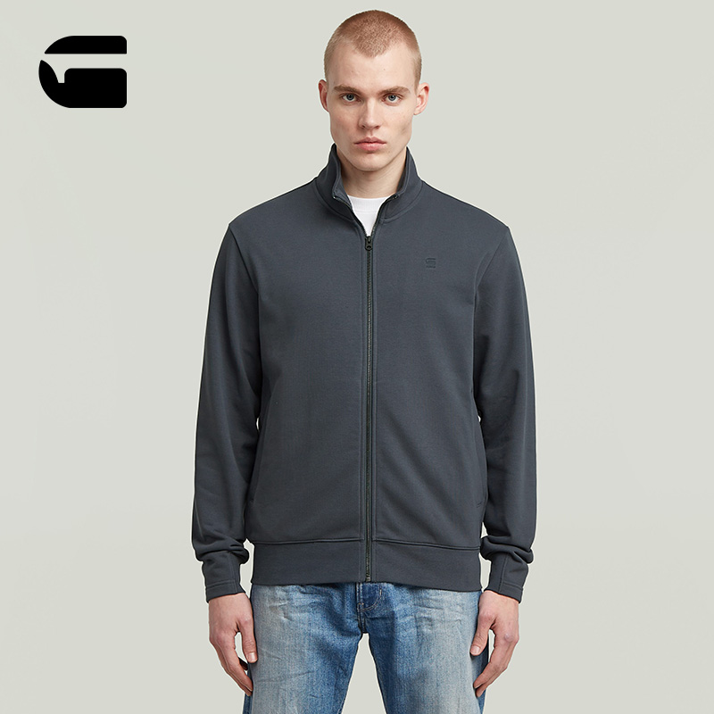 G-STAR男士拉链立领休闲卫衣