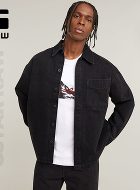 G-STAR RAW牛仔外套男士秋冬季美式复古外套街头黑色上衣D23007