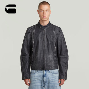 帅气品质水牛皮质男士 新款 RAW25秋季 飞行员夹克皮衣D26931 STAR