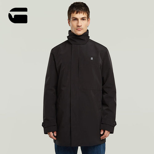 G-STAR男士宽松立领风衣外套