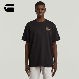 官方黑色Script字样弹力T恤正品 男款 26春新圆领D28594 STAR短袖