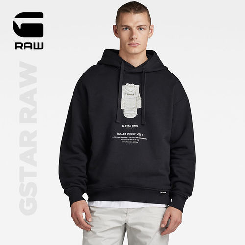 G-STARRAW宽松连帽印花卫衣