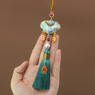 汽车挂件平安如意高级感菩提车内吊饰原创女手工小众中式 织锦男